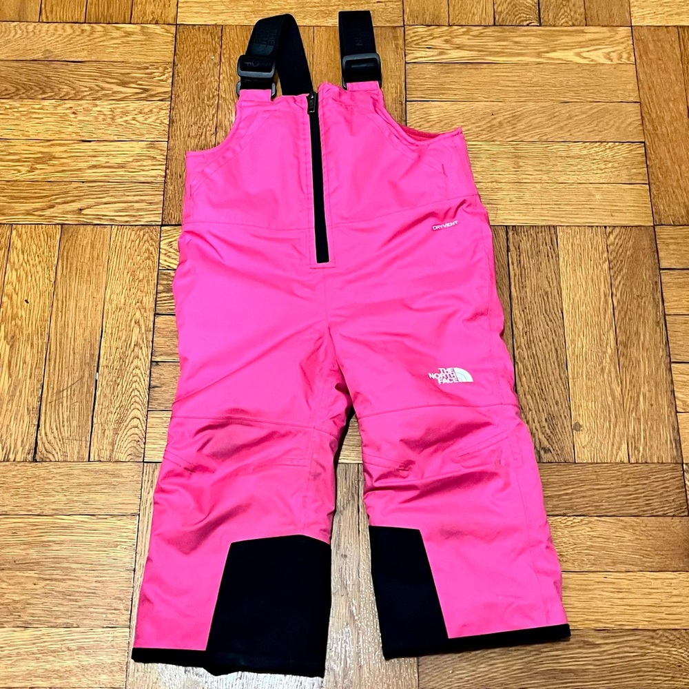 The North Face Pink and Black Snow Bib